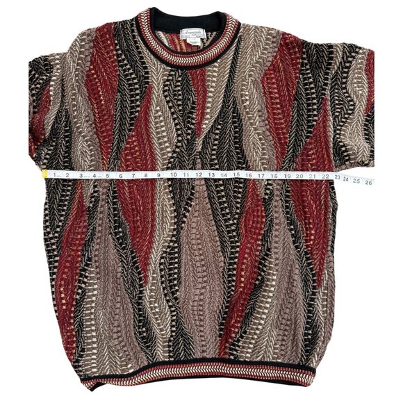 Avanzata Harry Rosen Mercerized Cotton Sweater Coogi 3D Knit Red Beige Men Size - Picture 5 of 6